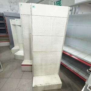 Exhibidor Blanco con Panel Perforado para Ferretería o Almacenamiento