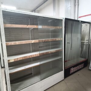 Vitrina Exhibidora Ancha con Frente de Vidrio y Estantes