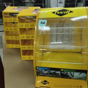 Exhibidor Comercial Amarillo "Twill" con Frente Transparente